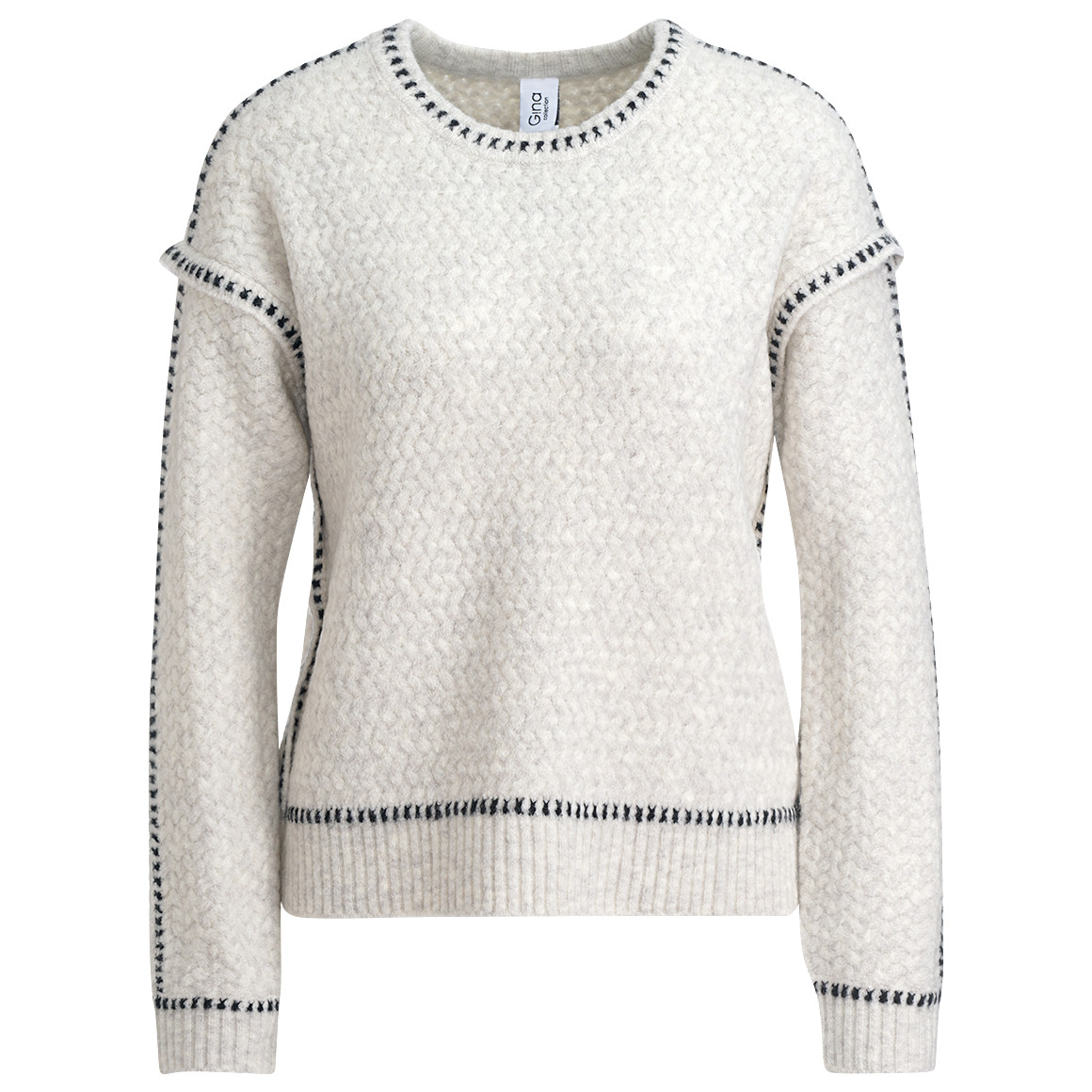 Damen Strickpullover mit Ziernähten