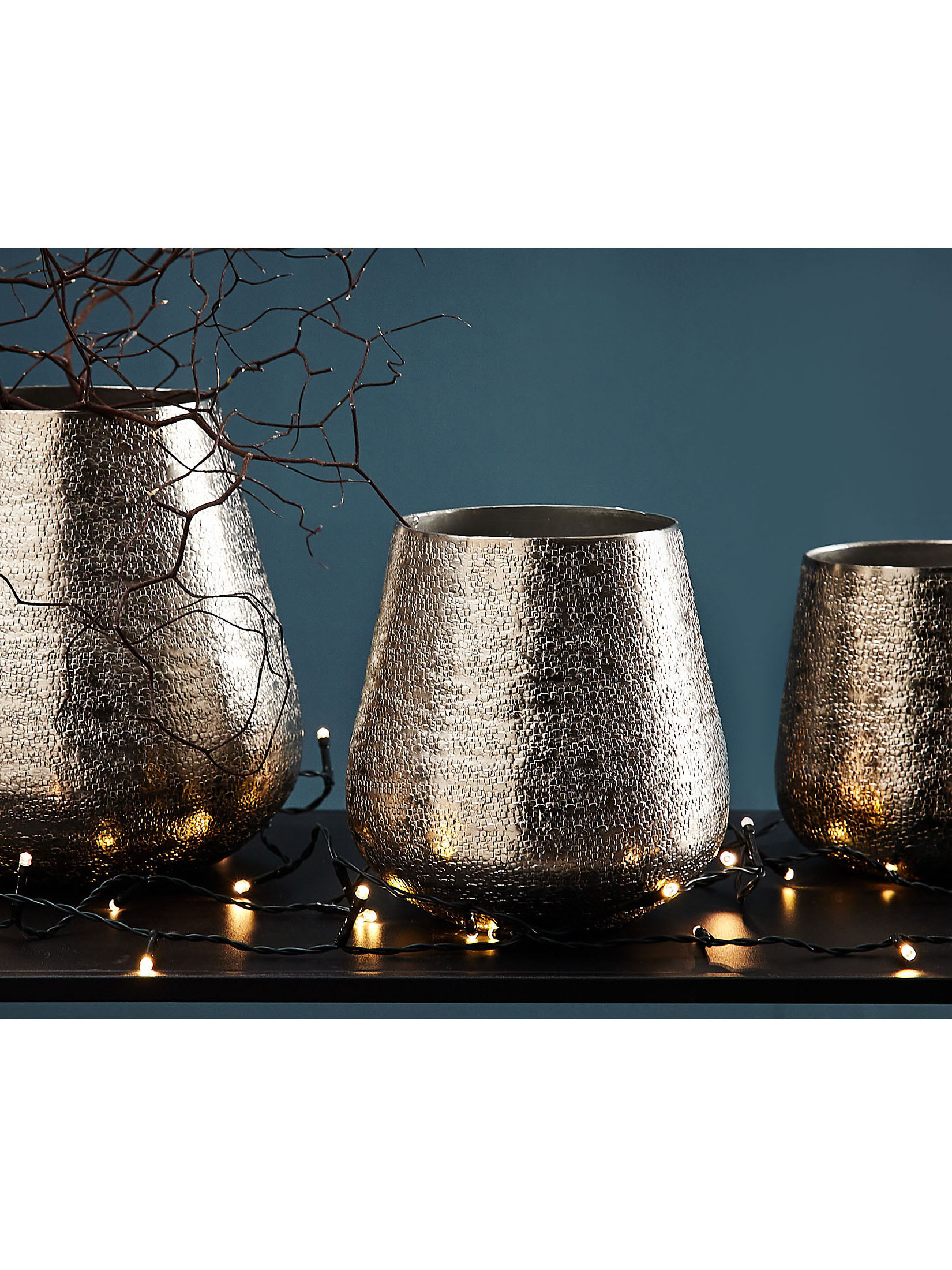 Taper Deko-Vase, Silber