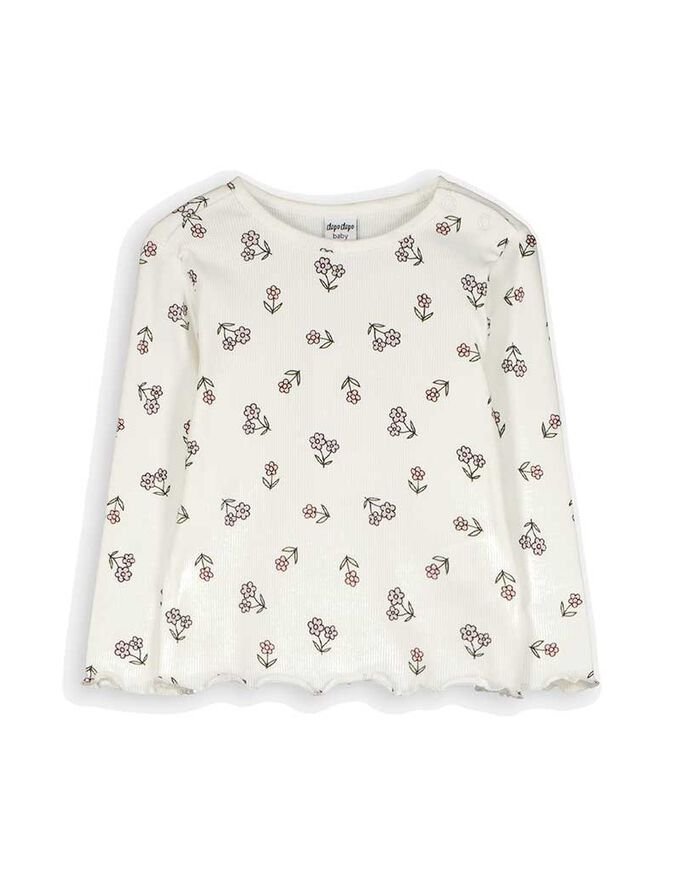 Langarmshirt - Muschelsaum