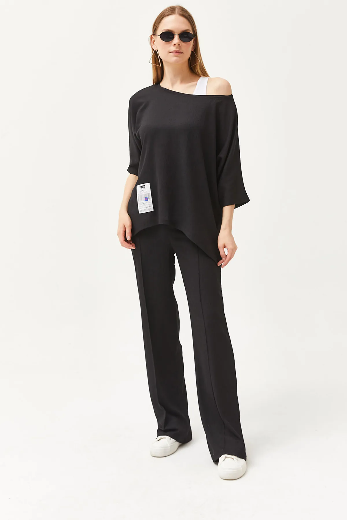 Olalook  Schwarzes Athlete-Bluse-Hosen-3-teiliges Set für Damen TKM-19000272