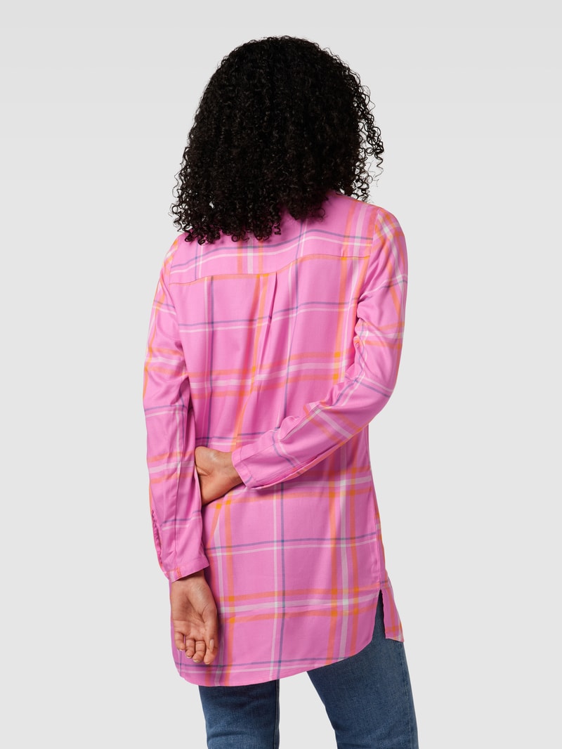 Bluse mit Tunikakragen in pink