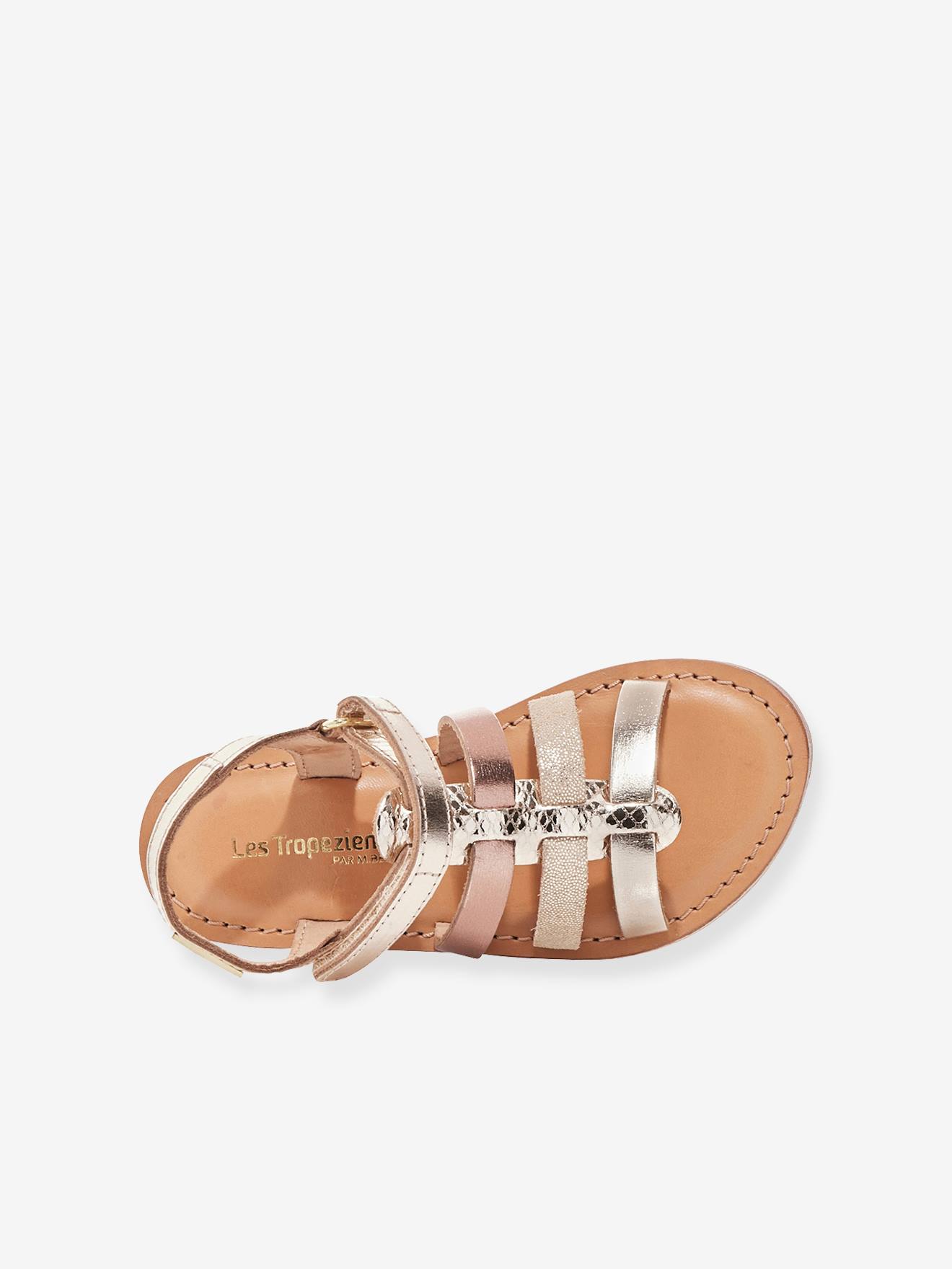 Sandales cuir enfant Badox LES TROPEZIENNES® PAR M. BELARBI or
