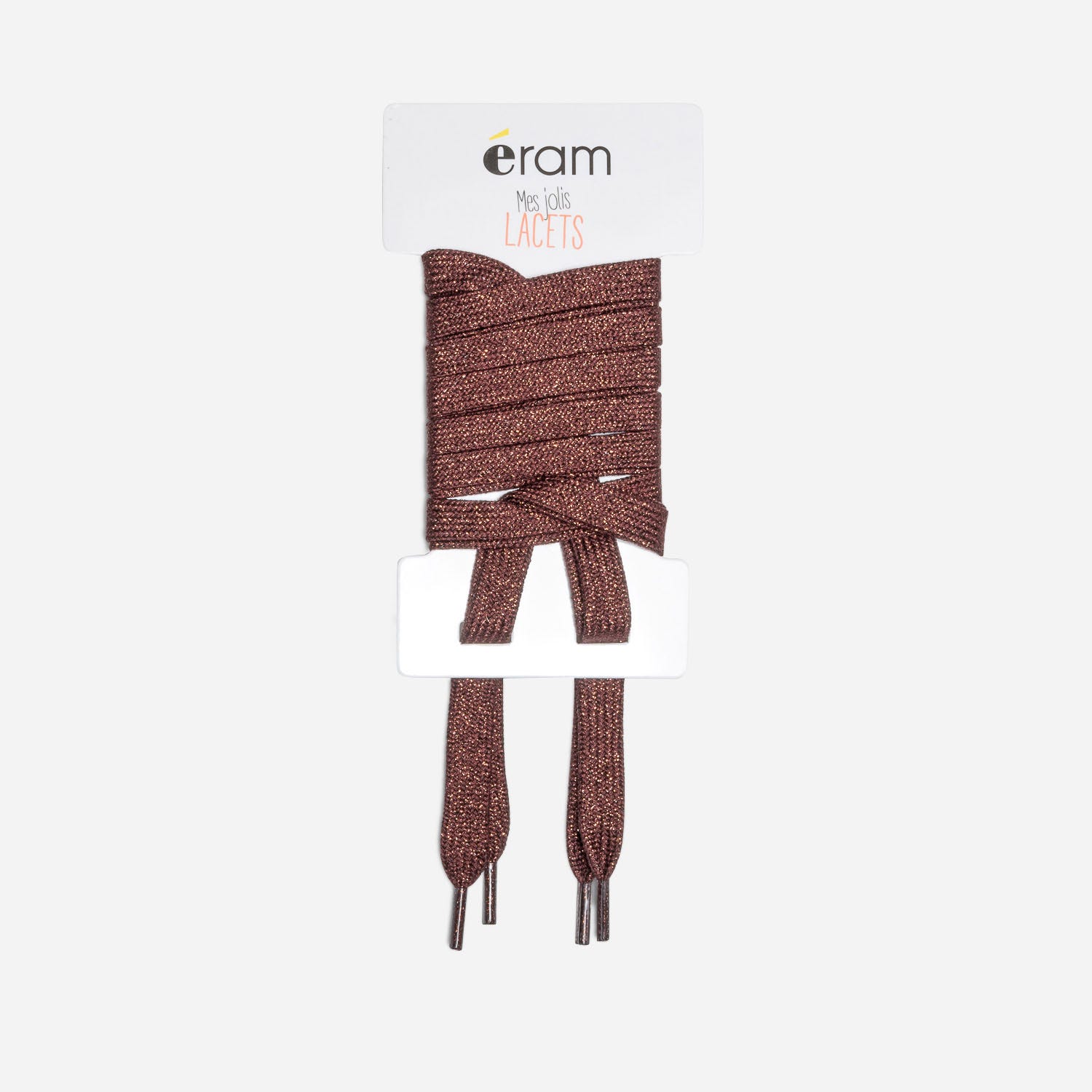 Lacets marron pailletés