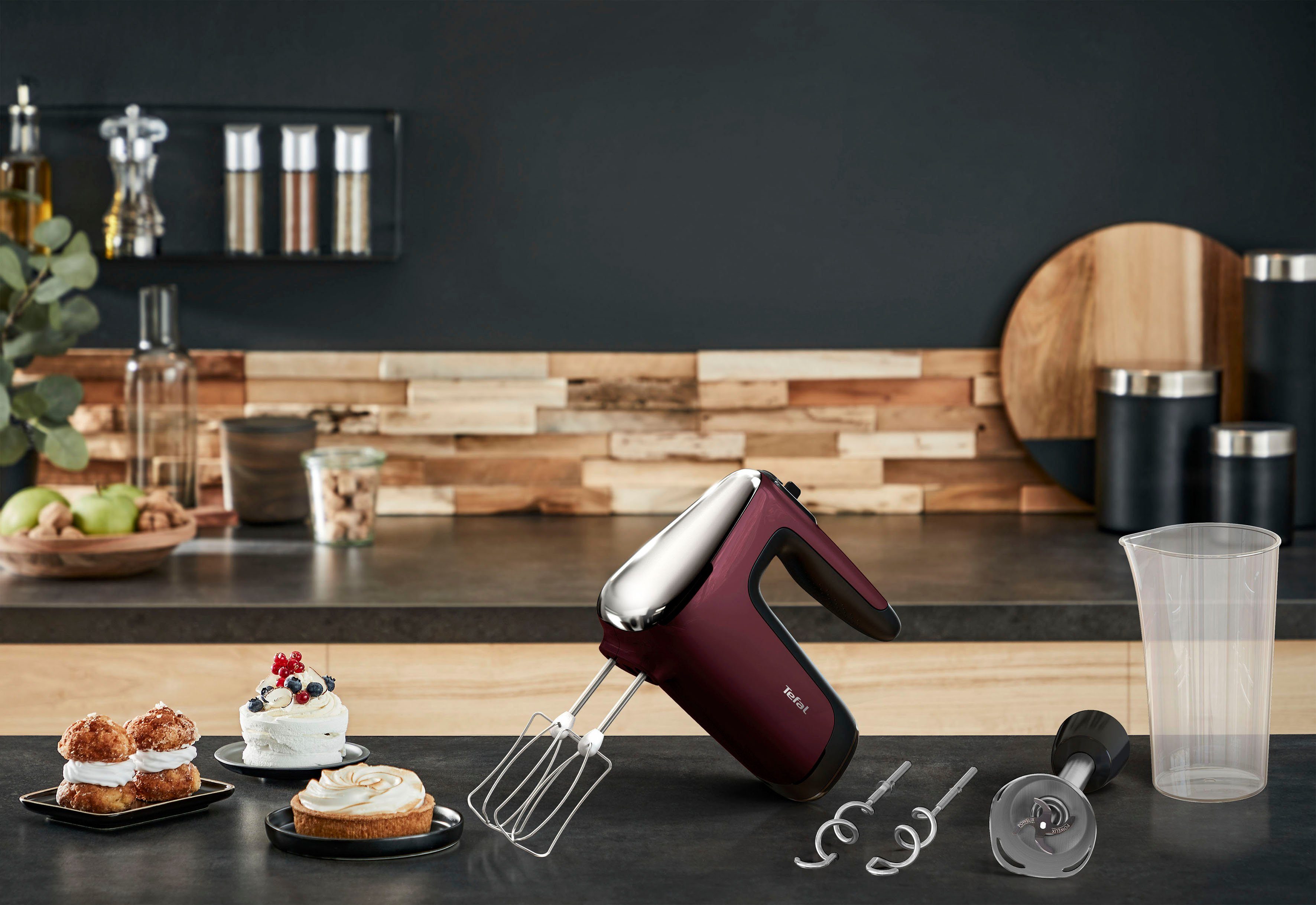 Tefal Handmixer HT6525 Powermix Silence, 600 W, leistungsstarker 600-W-Motor