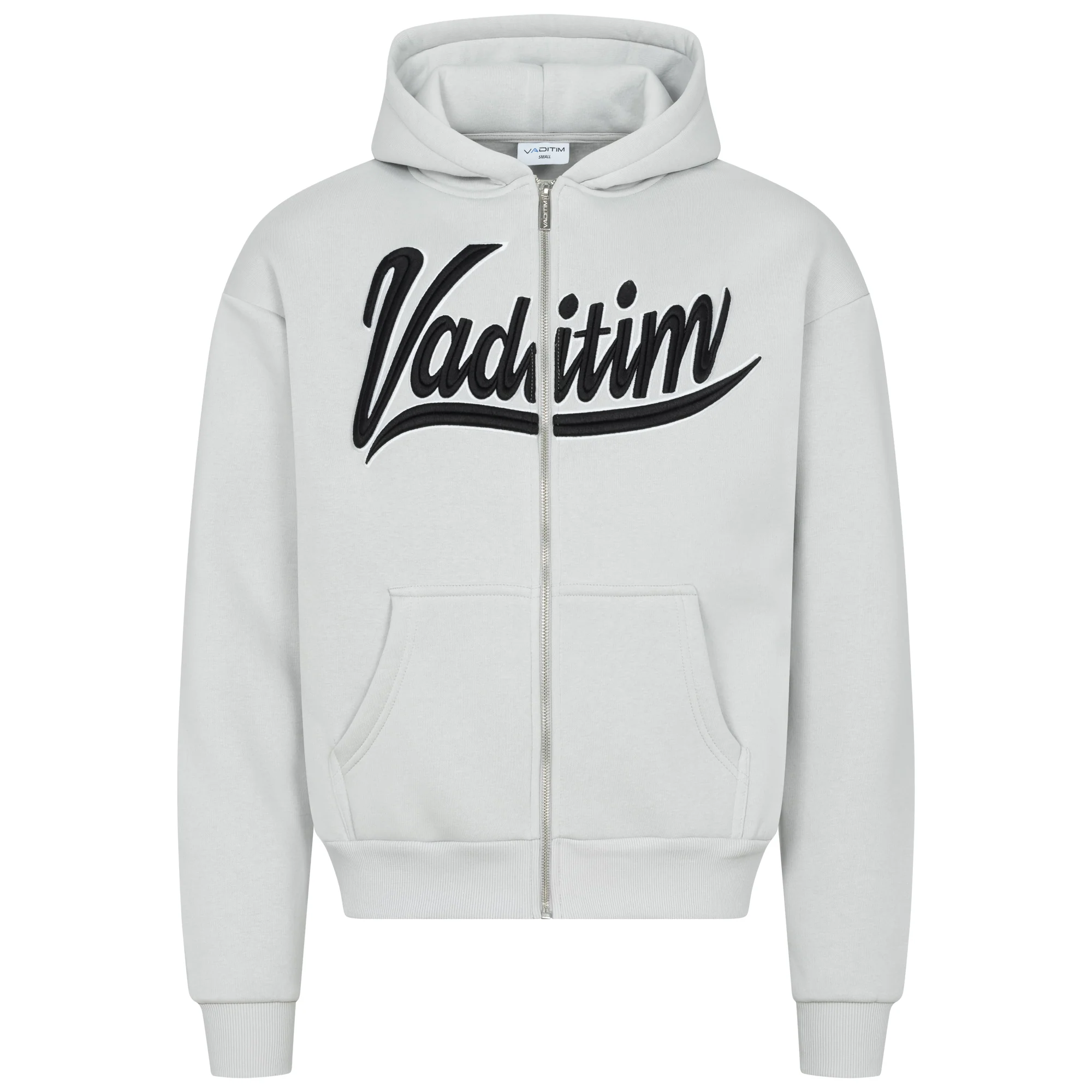 Light Grey / Black 3D College Zipper