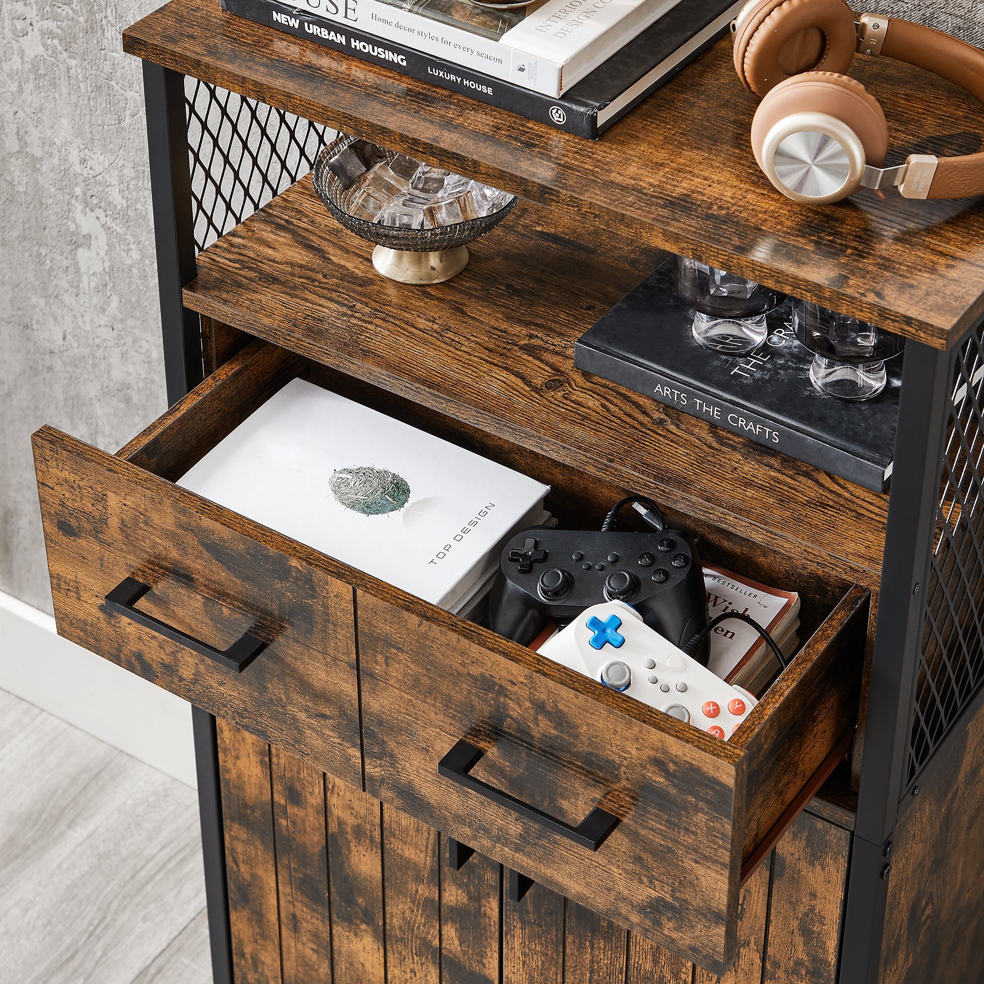 VASAGLE Highboard Sideboard, verstellbare Ablage, 108 x 60 x 30 cm