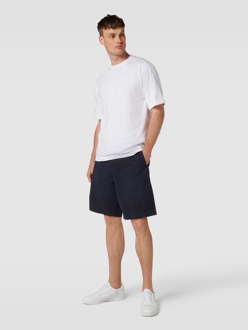 Bermudas mit französischen Eingrifftaschen Modell 'Selian' in marineblau meliert