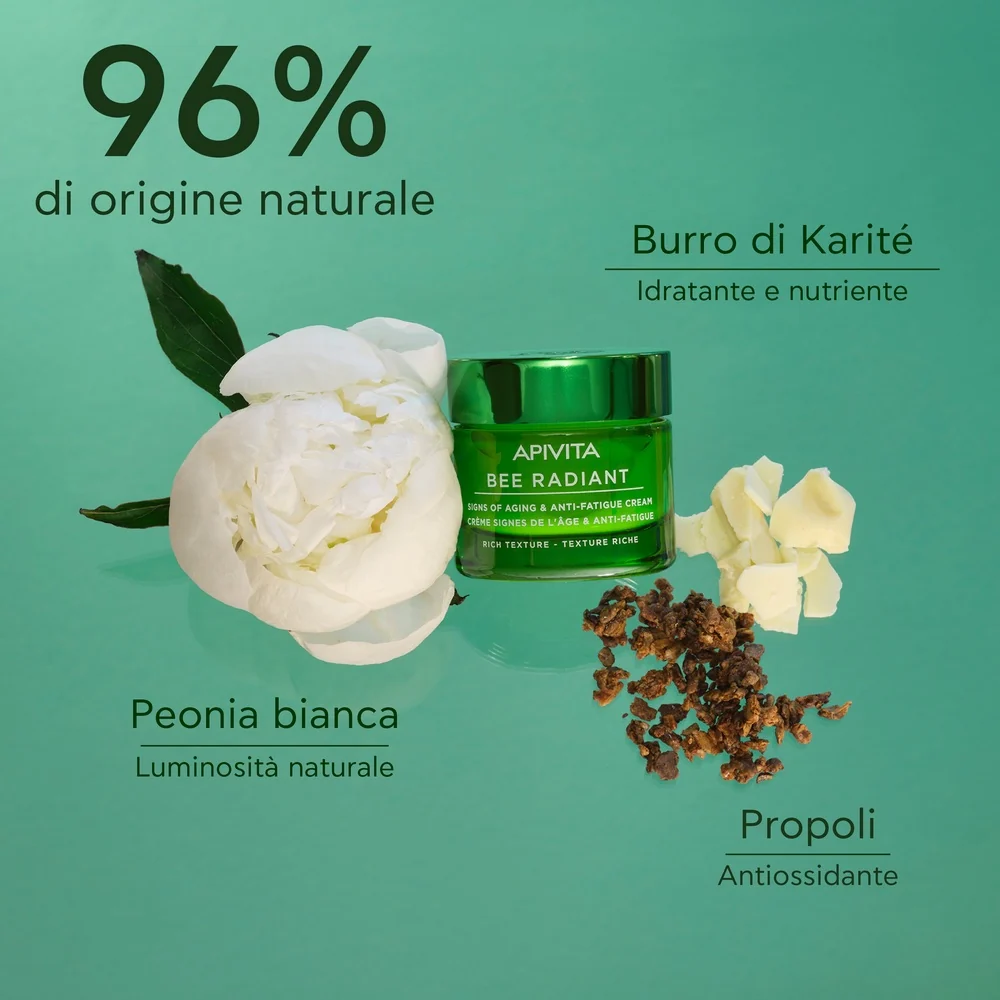 Bee Radiant Anti-Aging og Anti-Fatigue Cream - Rik tekstur - 24-timers ansiktsbehandling for de første aldringstegnene