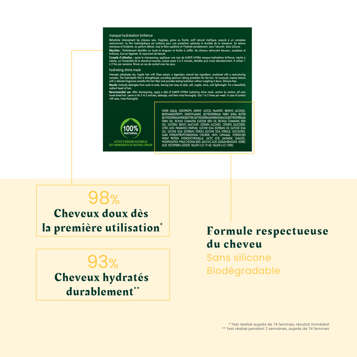René Furterer Masque Hydratation Brillance Karité Hydra - Cheveux secs