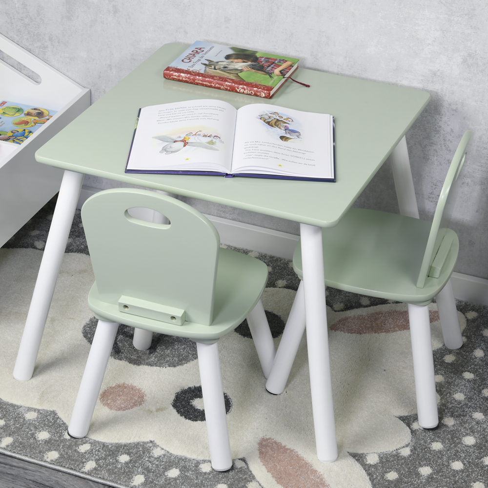 Kesper Kindertisch mit 2 Stühlen, mint - 3er Set