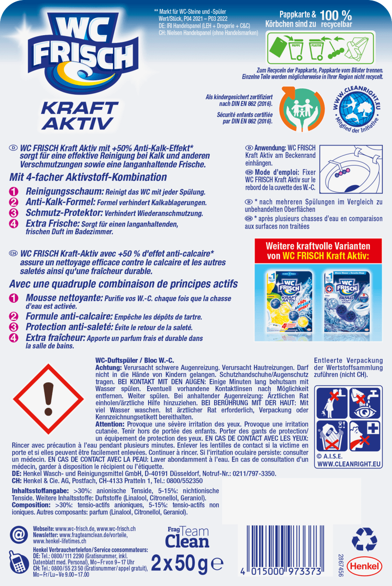WC-Stein Kraft Aktiv Blütenfrische, 2 St