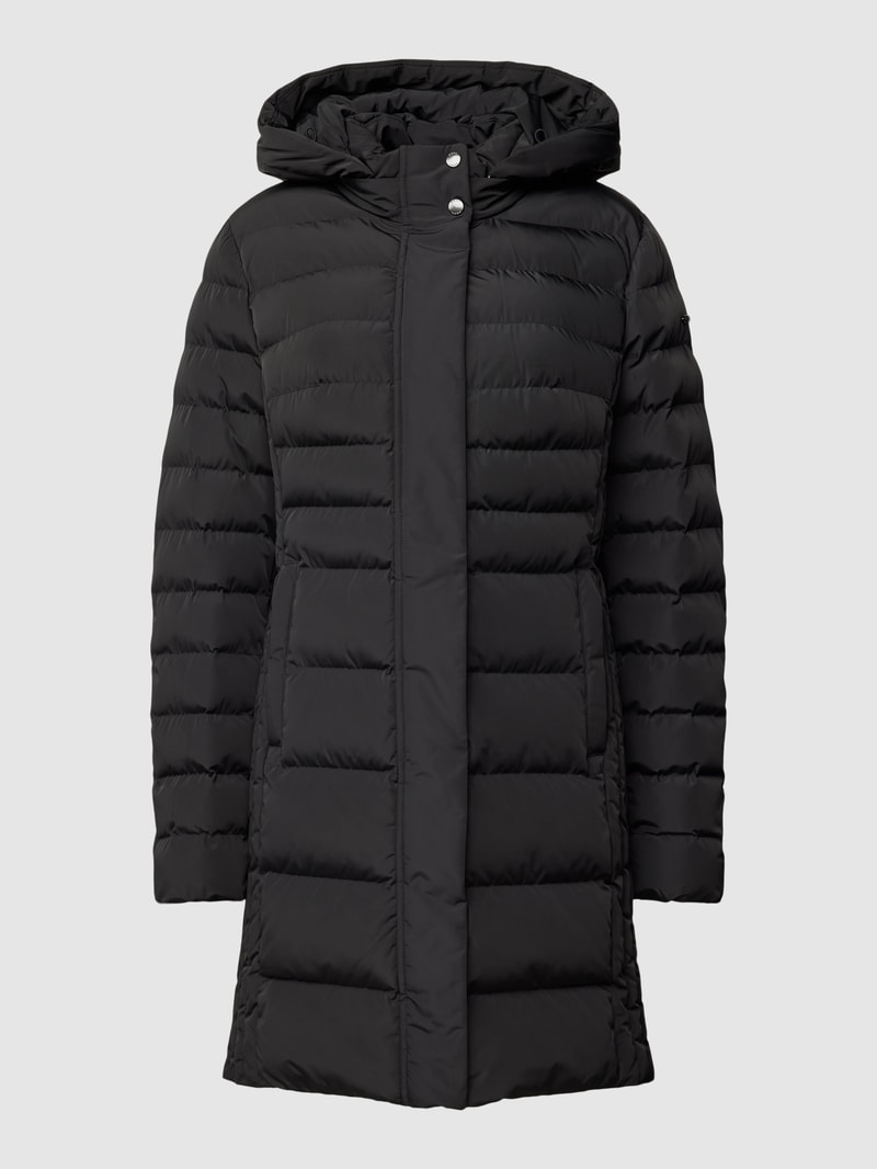 Steppjacke mit seitlichen Reißverschlusstaschen in schwarz