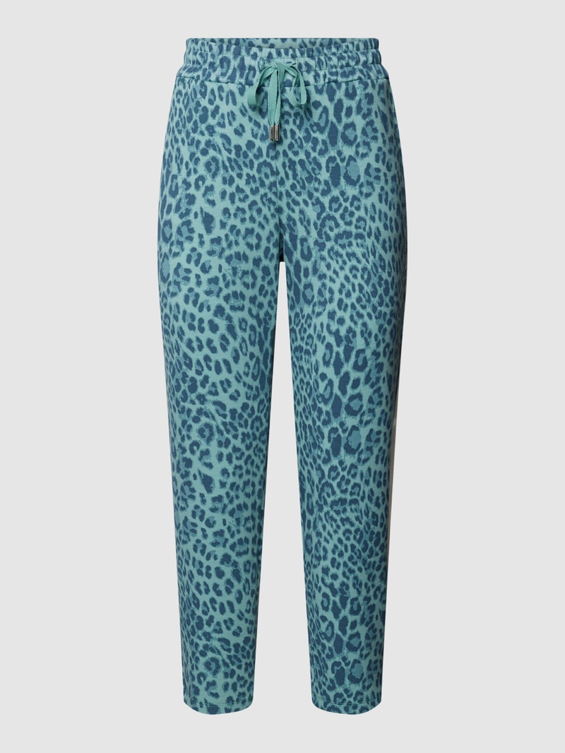 Sweatpants mit Animal-Print in ozean blau