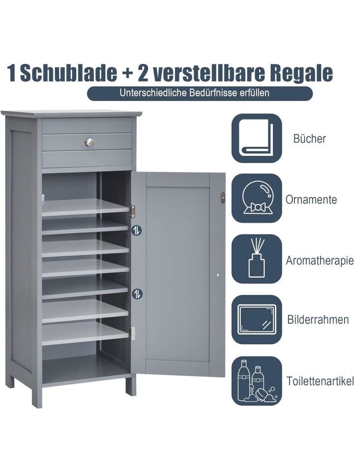 COSTWAY Badezimmerschrank in Grau günstig kaufen onesize