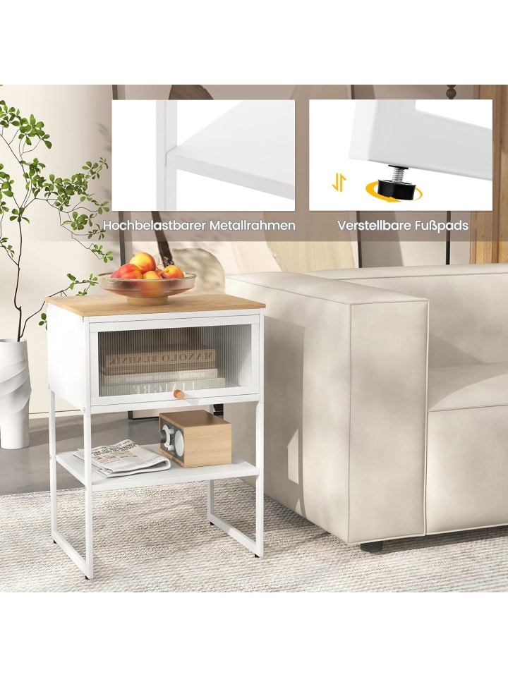 COSTWAY Nachttisch 40cm in Weiß günstig kaufen onesize