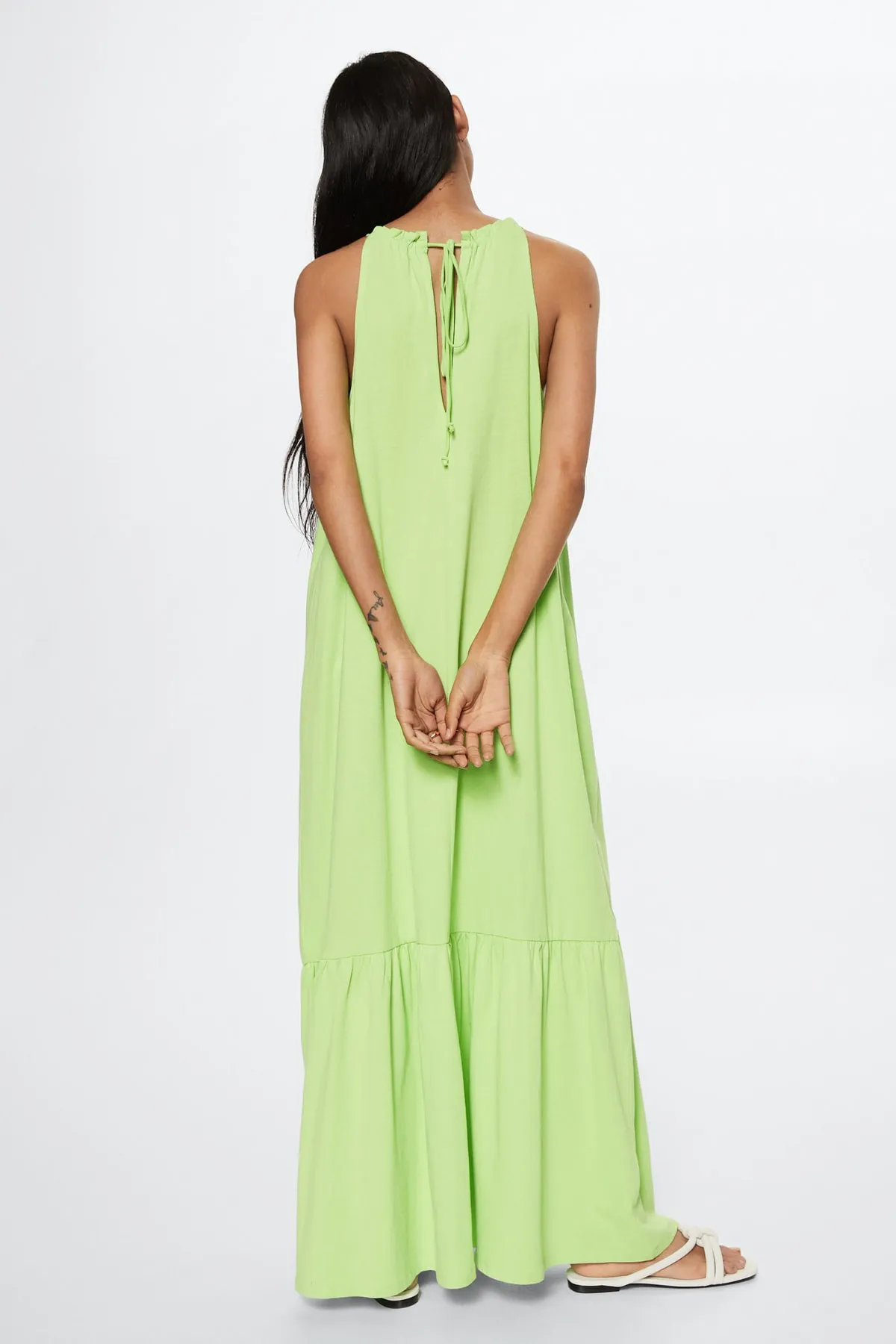 MANGO  Grünes Damenkleid 37020452