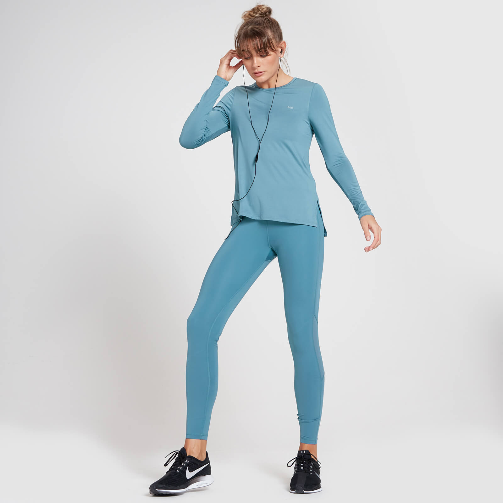 T-shirt à manches longues MP Velocity pour femmes – Bleu gris