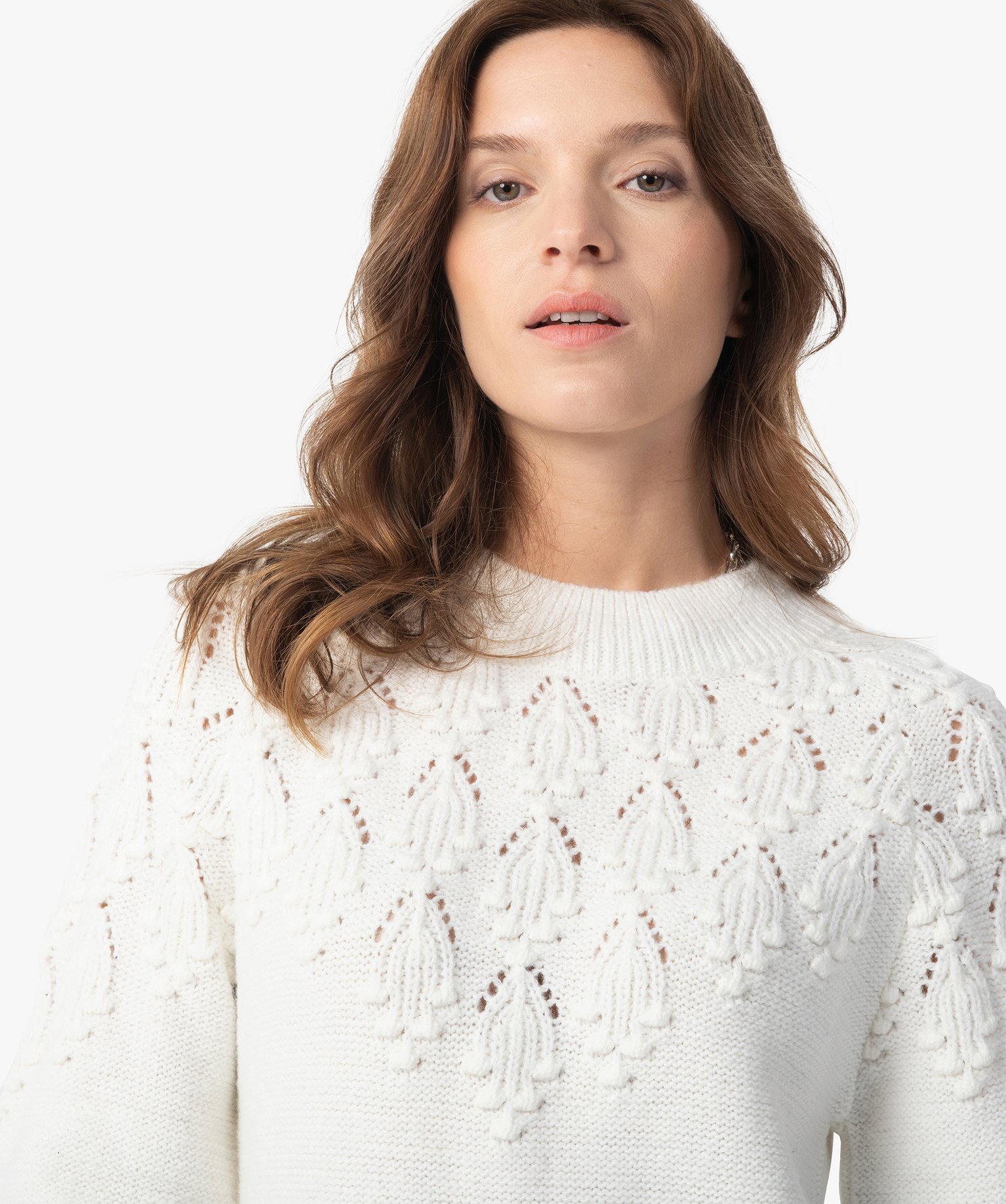 Robe pull femme avec maille fantaisie sur le haut | GEMO