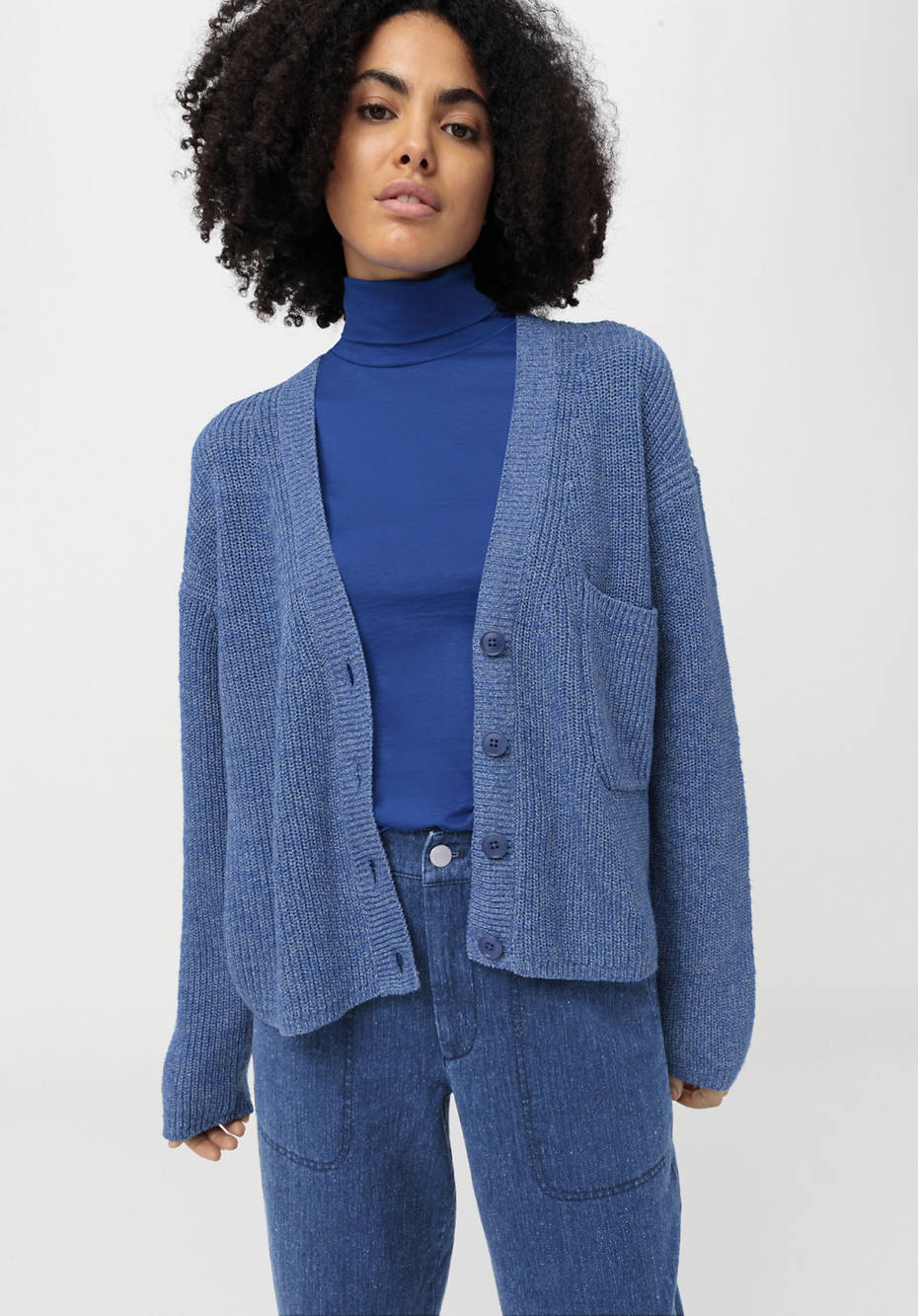 Cardigan aus Bio-Baumwolle mit Leinen