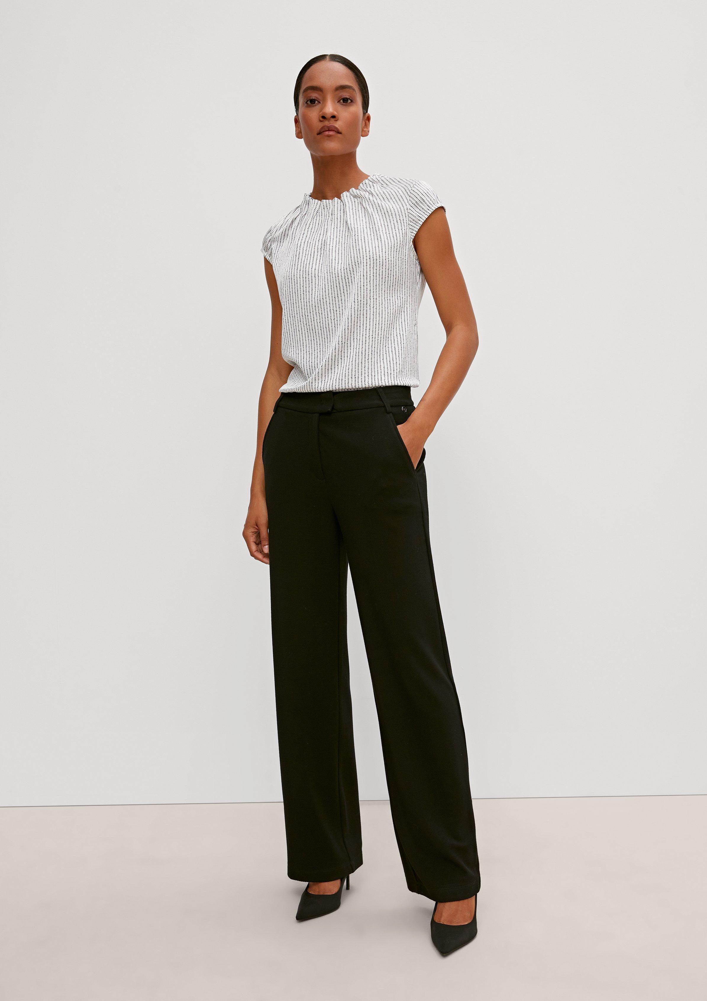Satinbluse mit Raffung - weiß