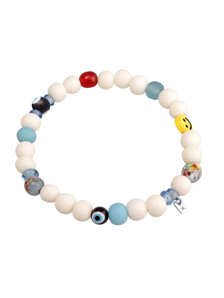 KUZZOI Armband Resin Smiling Face, mit Smiling Face in Weiß günstig kaufen 23 cm