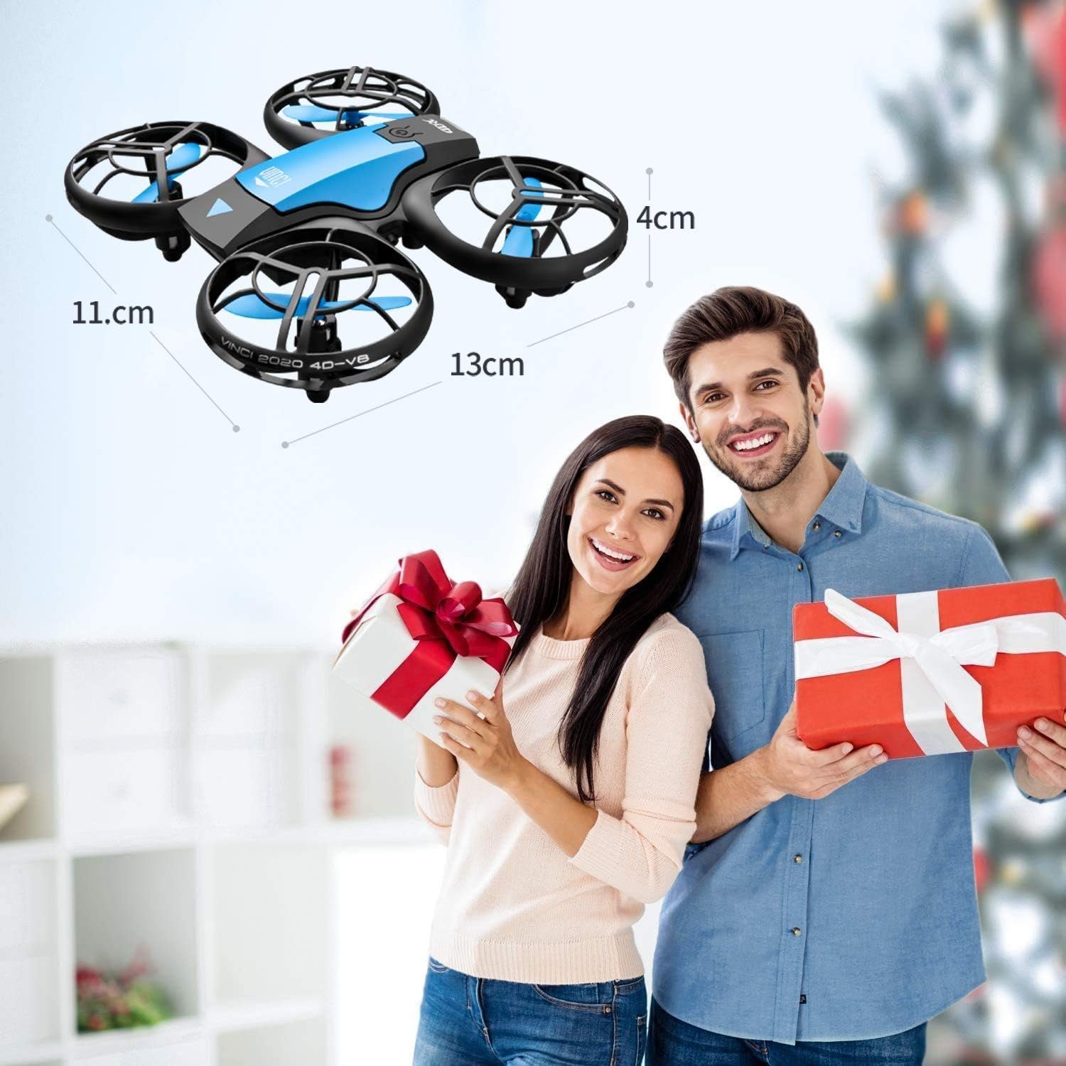 4DRC Drohne (Mini Drohne für Kinder RC Quadrocopter Fernbedienung und Handsteuerung)
