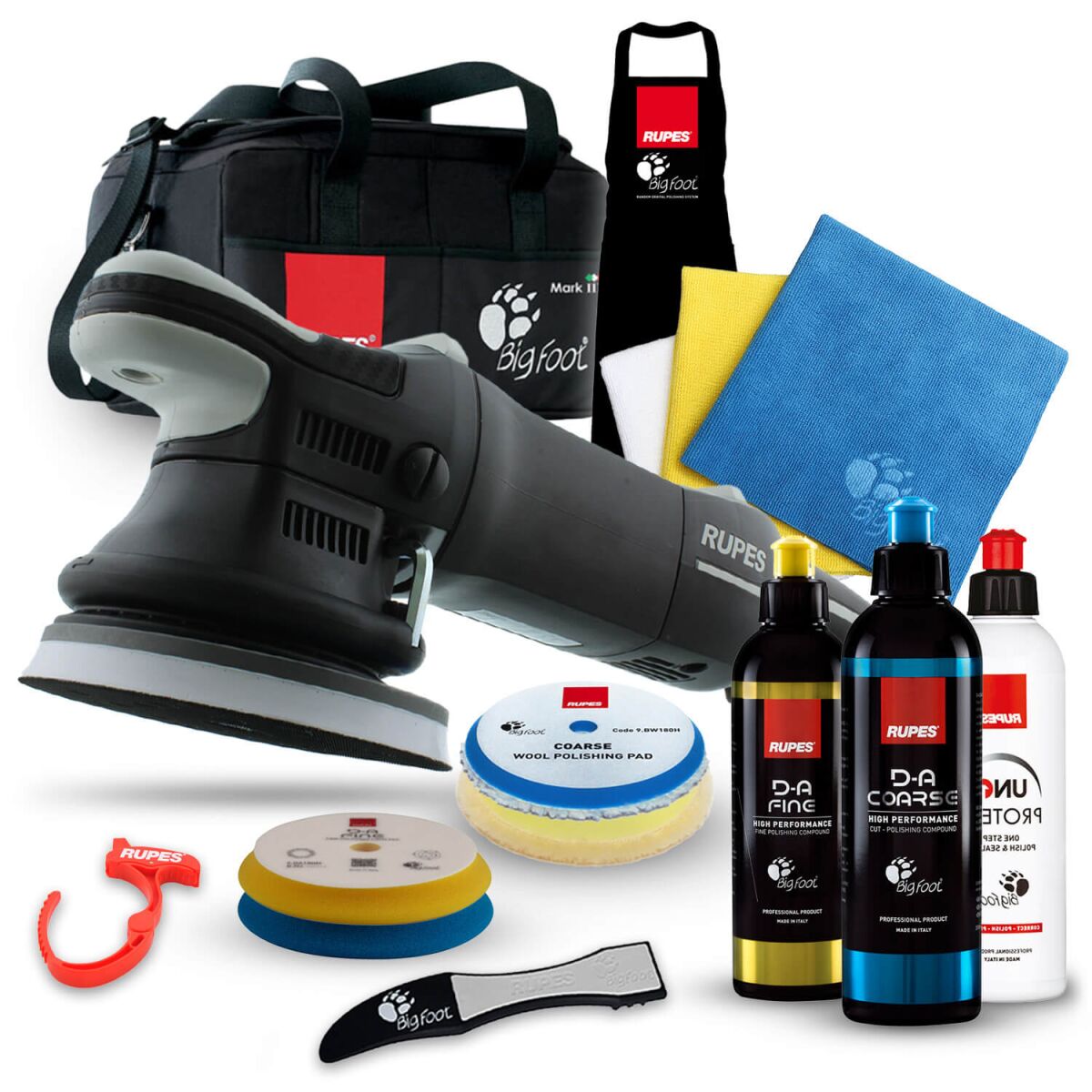 Rupes BigFoot LHR 15MarkIII Exzenterpoliermaschine Luxus Kit, 15-teilig