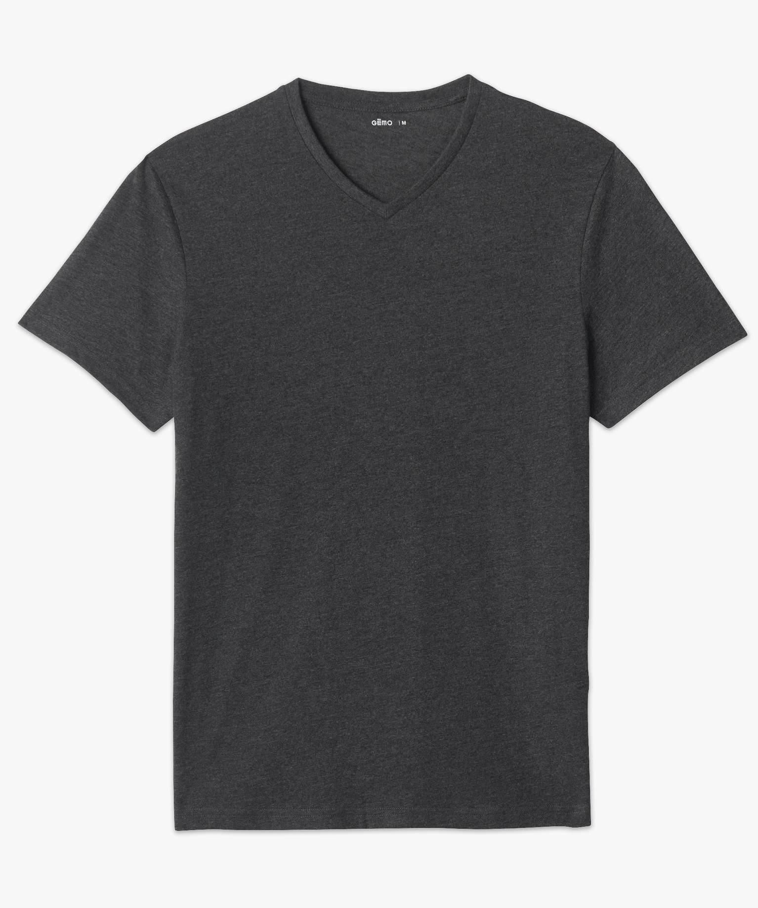 Tee-shirt homme à manches courtes et col V gris | GEMO