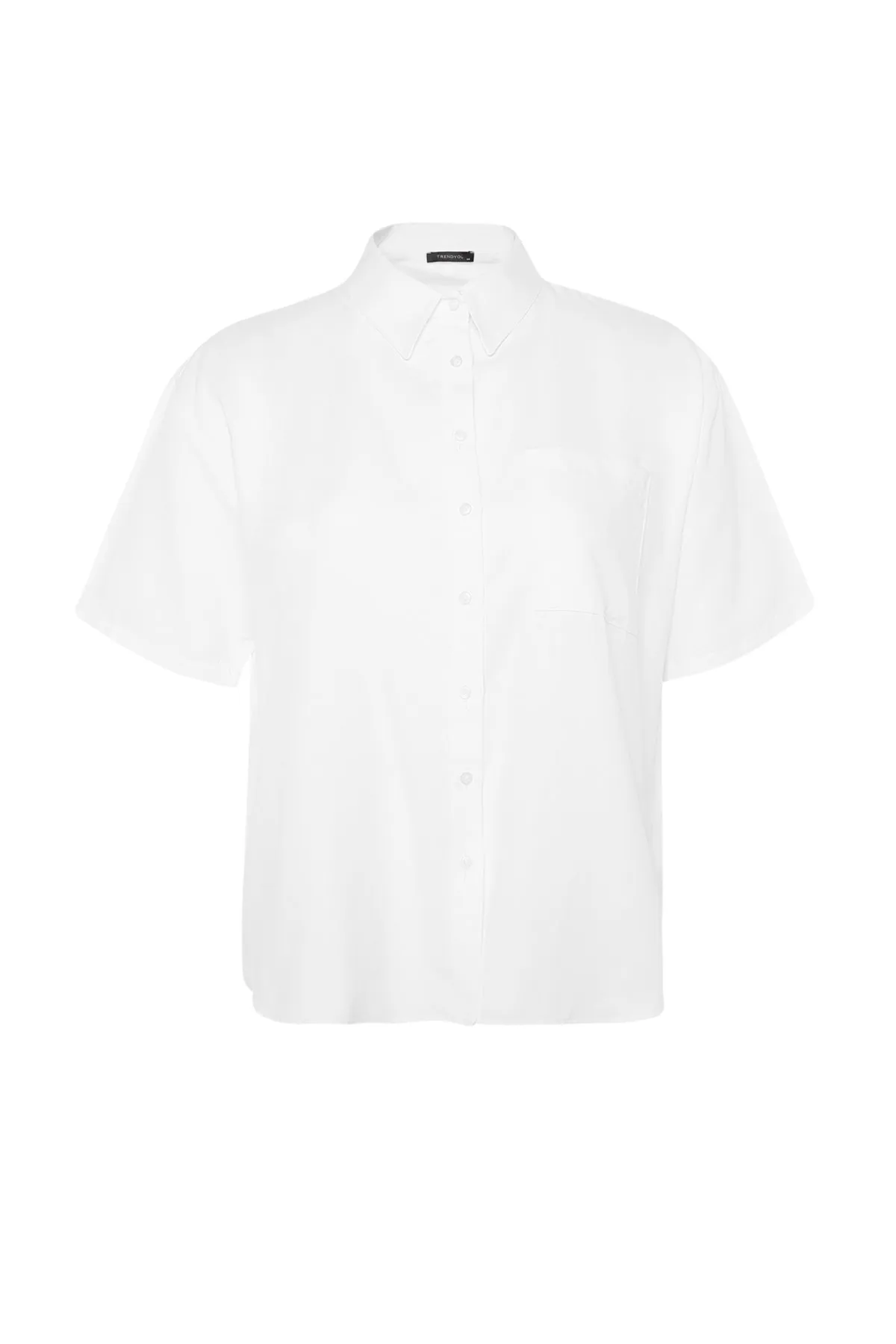 Trendyol Curve  Weißes Hemd mit Taschendetail