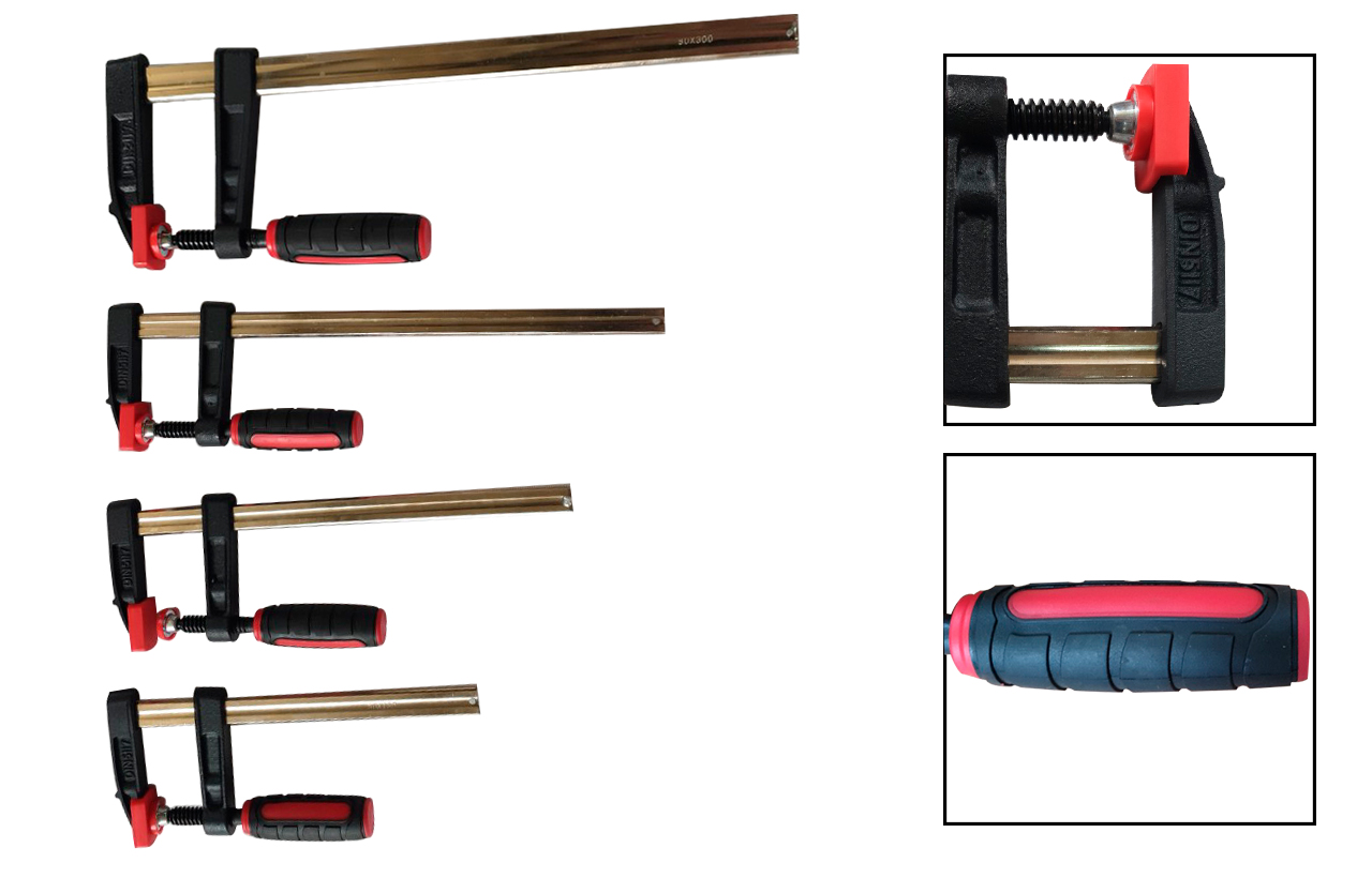 Vago-Tools 4x Profi Schraubzwinge 250x50 mm Zwinge Leimzwinge Klemmzwinge Temperguß
