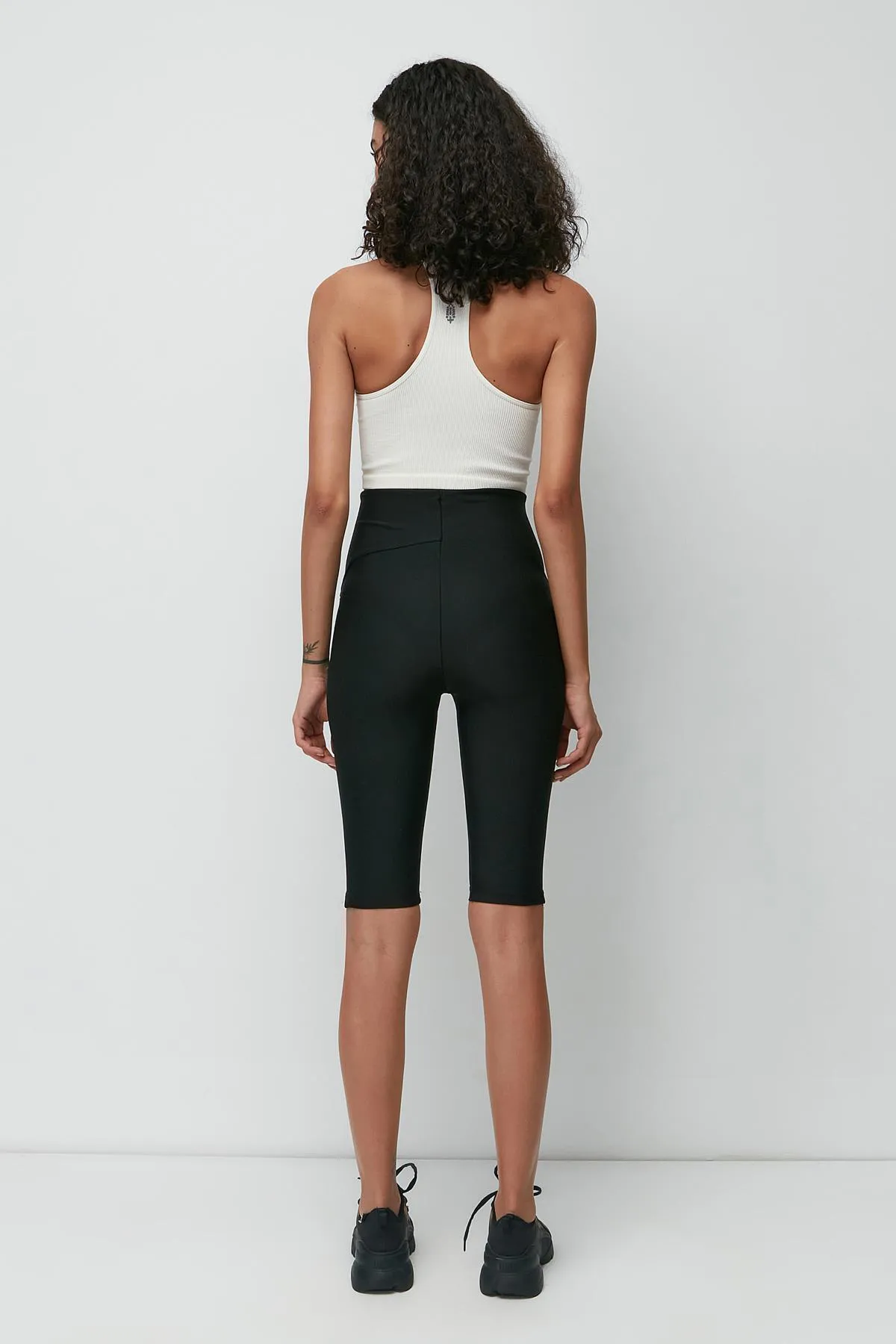 C&City  Karyoka Sportshorts mit hoher Taille über dem Knie, Strumpfhose 9412, Schwarz