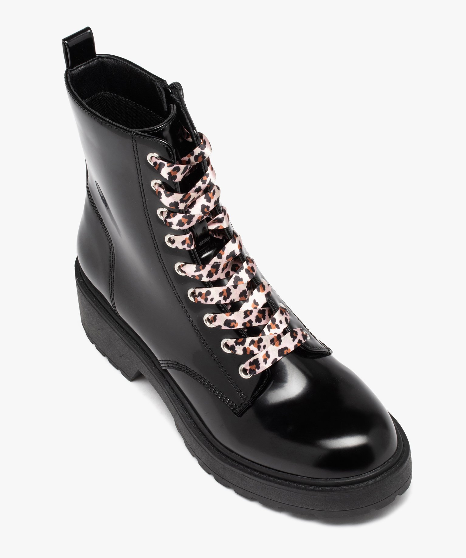 Boots à épaisse semelle crantée femme noir | GEMO