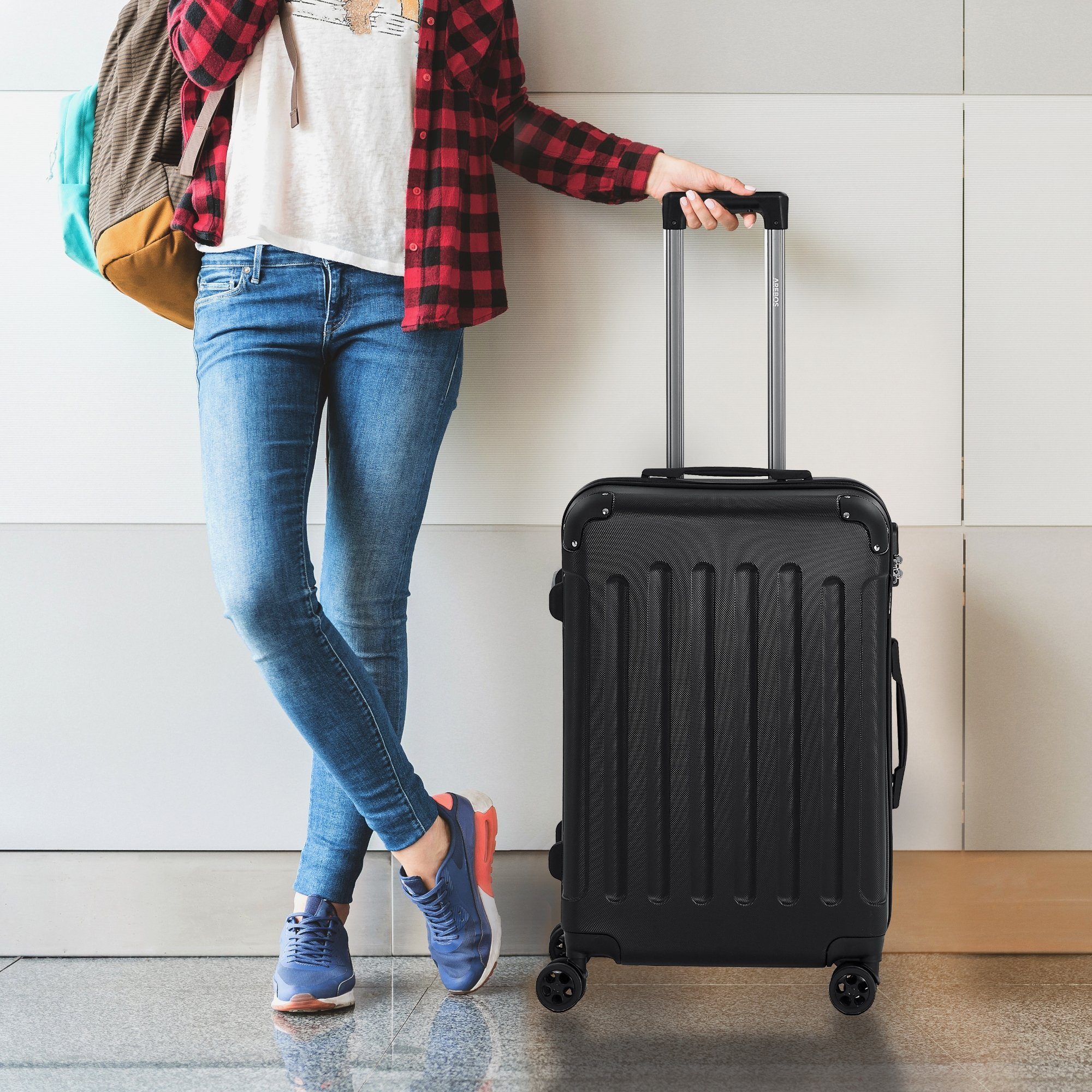 Arebos Kofferset Reisekoffer 4er Set Hartschalen Koffer Trolley S-M-L-XL-Set