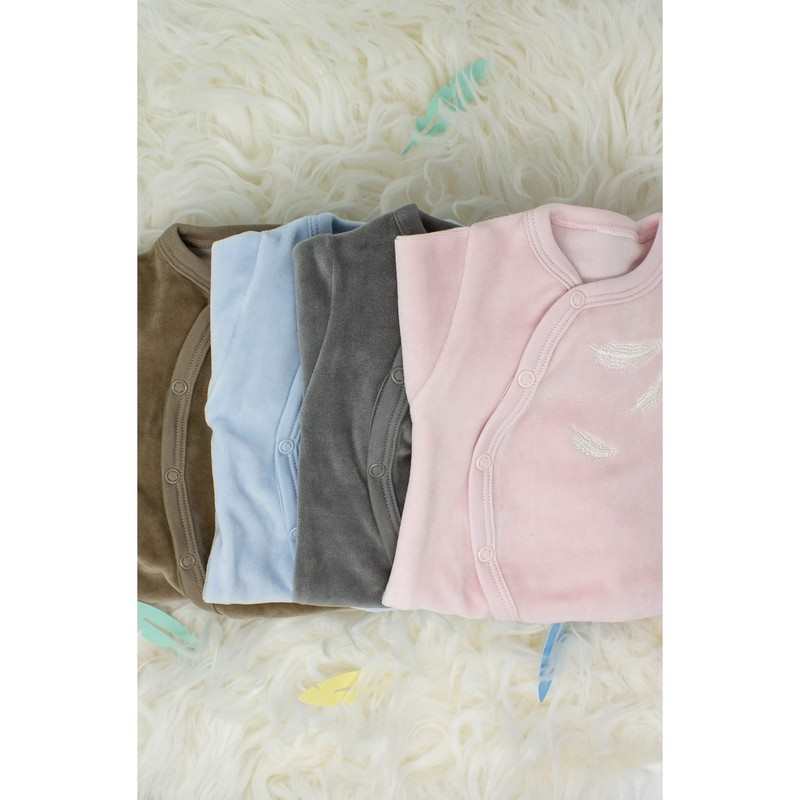 Pyjama bébé en Coton Bio à motifs plumes blanches