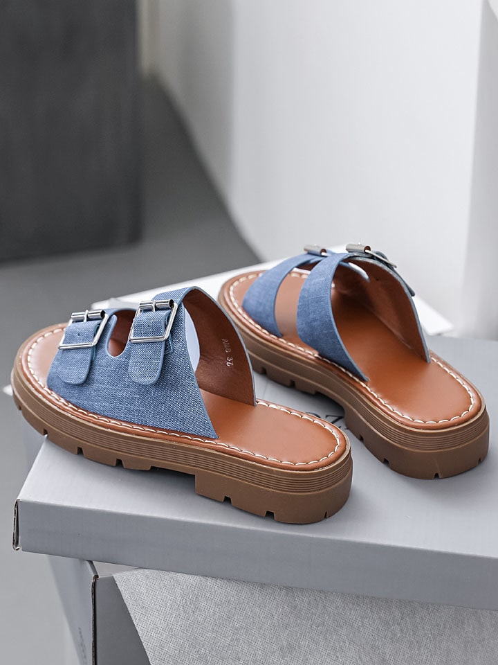 Sixth Sens Pantoletten in Blau günstig kaufen