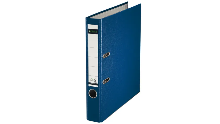 LEITZ Ordner Plastik A4 blau, schmal blau