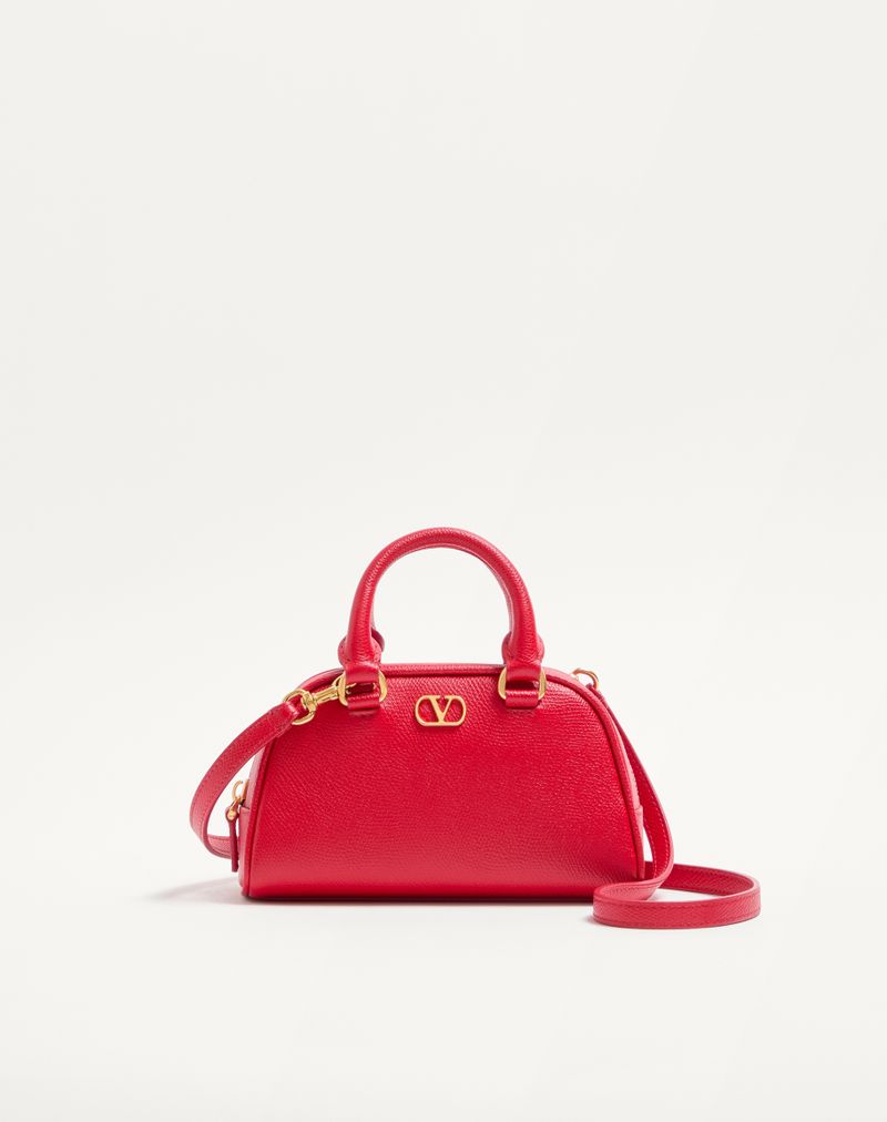 Bolsa tipo mochila Mini VLogo Signature em couro de bezerro granulado