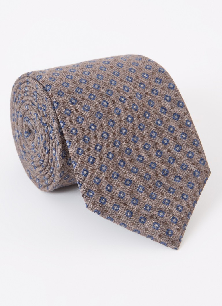 Profuomo Wool tie with graphic print