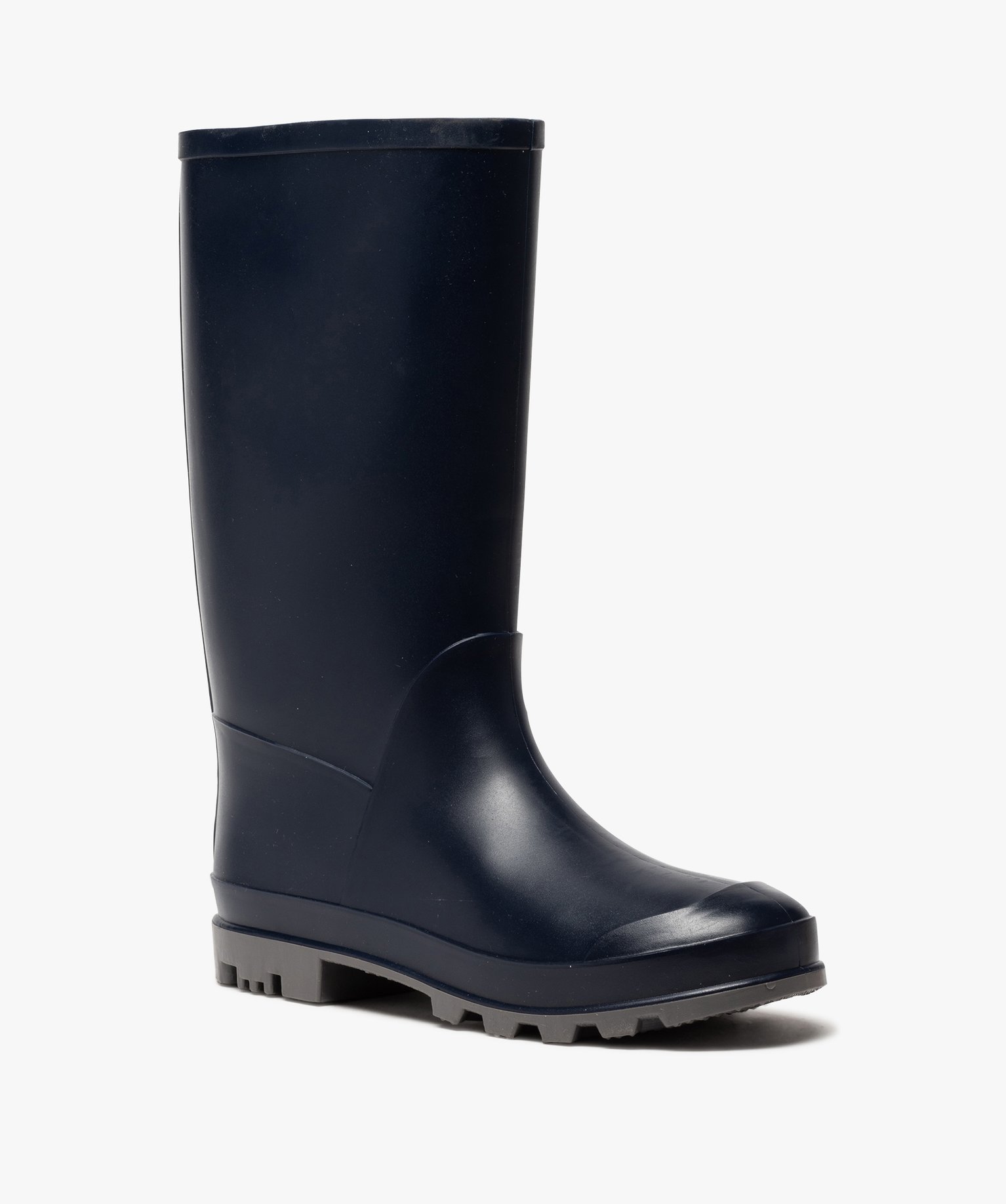 Bottes de pluie femme unies à semelle crantée marine | GEMO