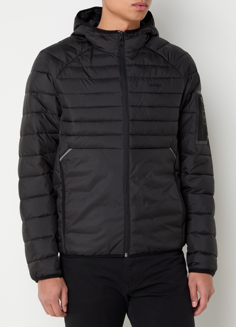 Jaqueta acolchoada HUGO BOSS Thor com capuz e bolsos laterais.