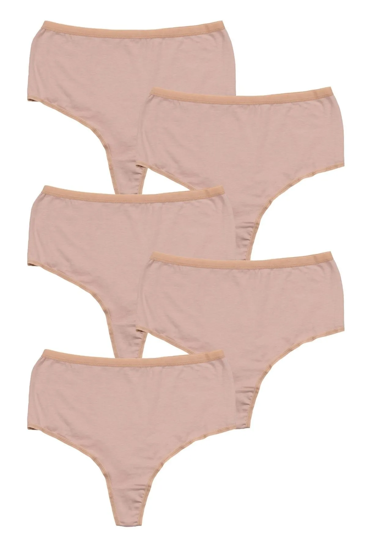 Nicoletta  Damenhöschen, Tanga mit hoher Taille, große Größe, 5er-Pack, 10 Stück