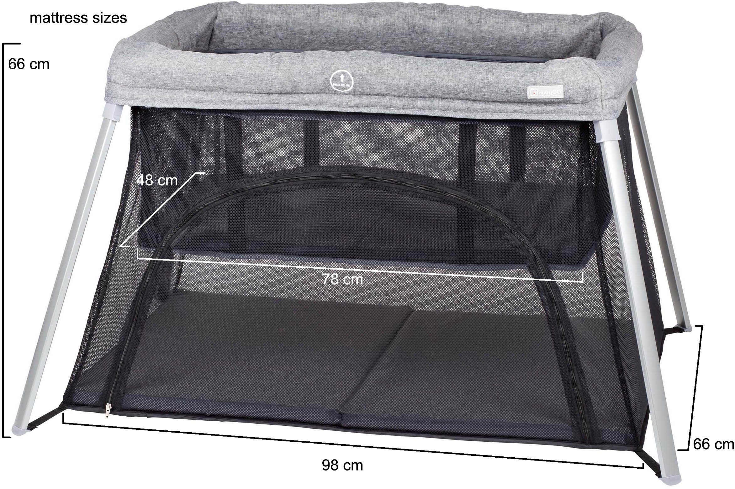 BabyGo Baby-Reisebett Dreams II, grey, faltbar