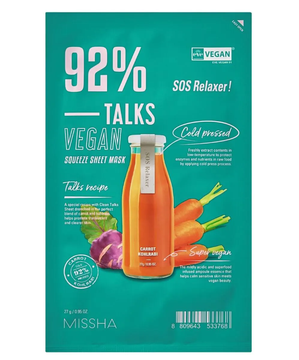 Missha Talks Vegan Squeeze SOS Relaxer Sheet Mask