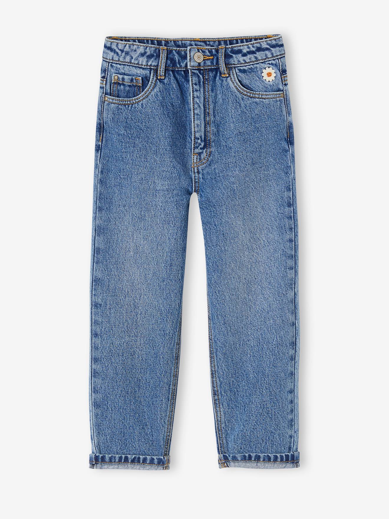 Vertbaudet Mädchen Boyfriend-Jeans - grauer denim
