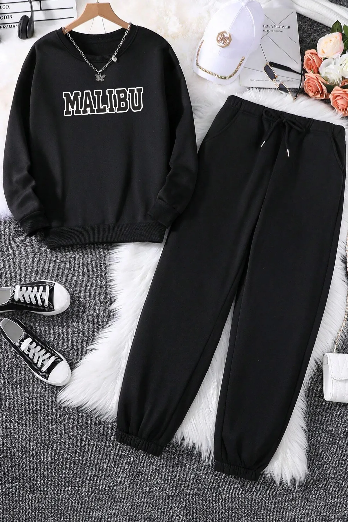 uyguntarz  Sport-Sweatsuit Set - Schwarz - Regular Fit