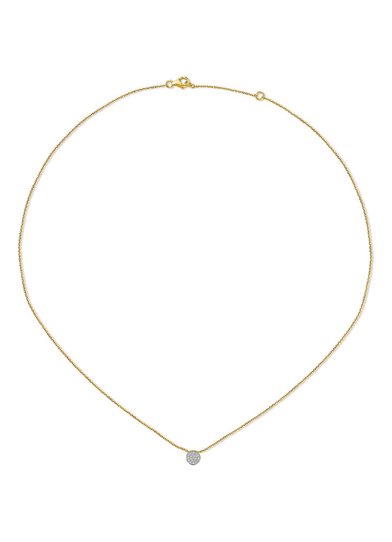Culet Jewellery Circle necklace of 18 carat yellow gold with diamond