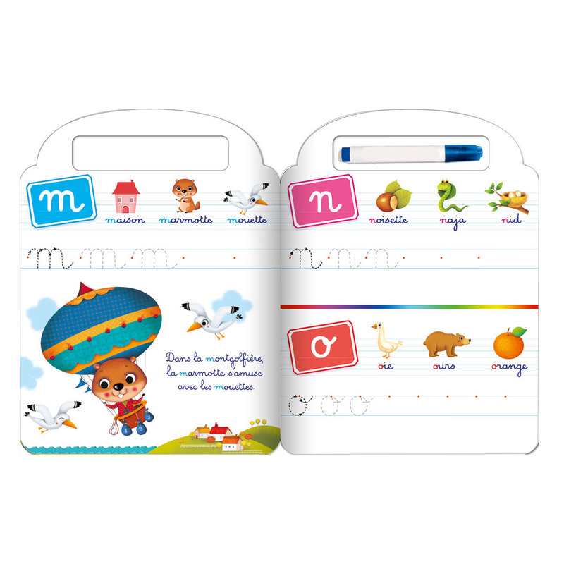 Livre effaçable J'écris lettres minuscules - Lito