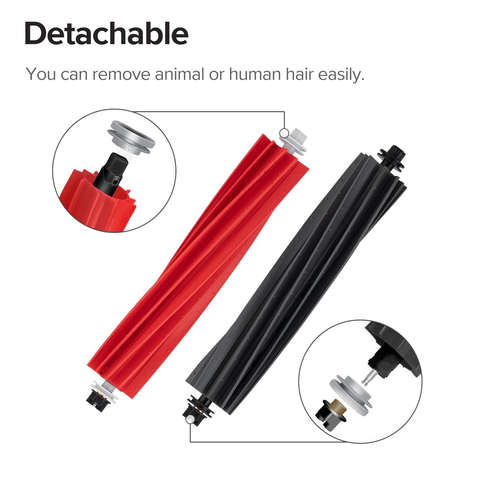Roborock Bürste Trennbare Rubber DuoRoller-Bürste, fur S8/S8 +/S8 Pro Ultra Roboter Staubsauger