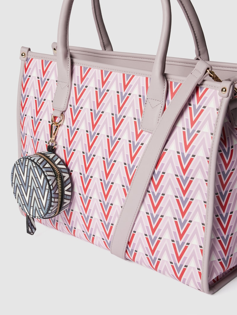 Shopper mit grafischem Allover-Logo-Muster in flieder