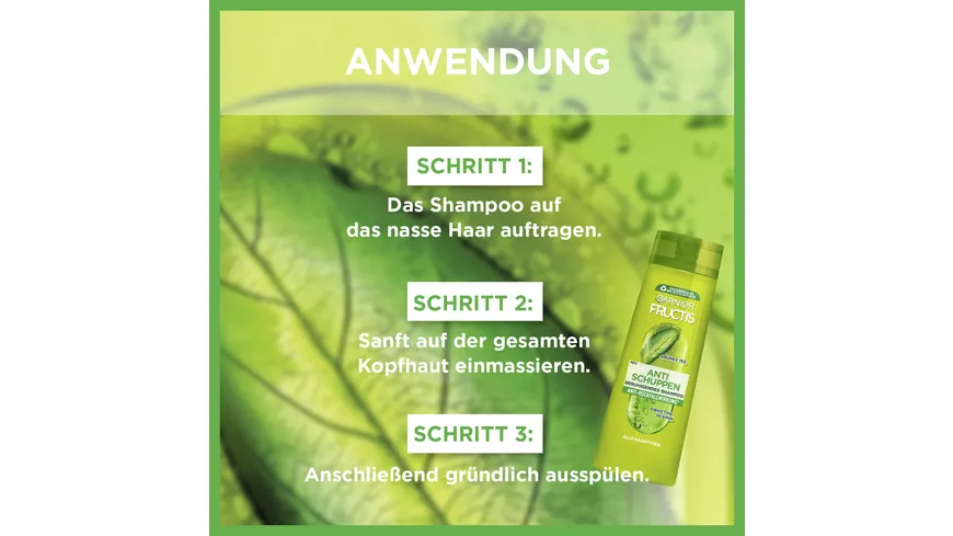 Garnier Fructis Shampoo Anti Schuppen Grüner Tee&Zink Pyrition 300 ml